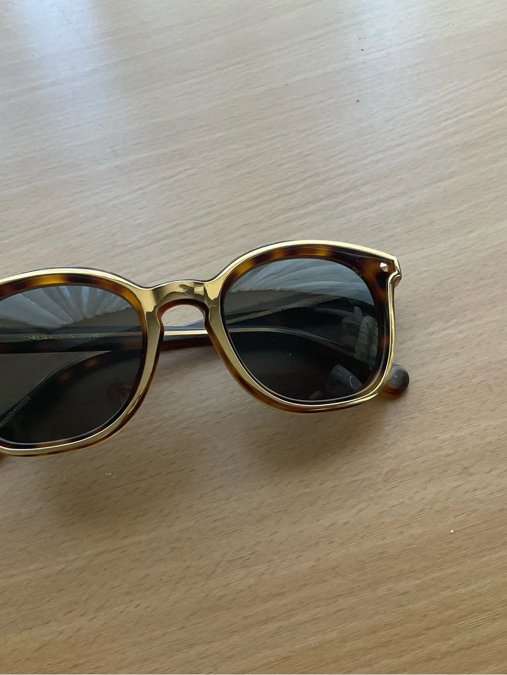REBECCA MINKOFF Brown Gold Metal Accent Square Sunglasses Chelsea 51-22-140